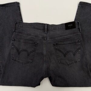 Edwin Elin Crop Straight Jeans Size 27 Black Minimalist Women’s Denim